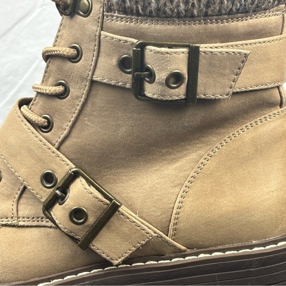 Cliffs by White Mountain Marlee Ankle Boots Top/Side Buckle  Hiking Size 7.5 Tan - Picture 13 of 15